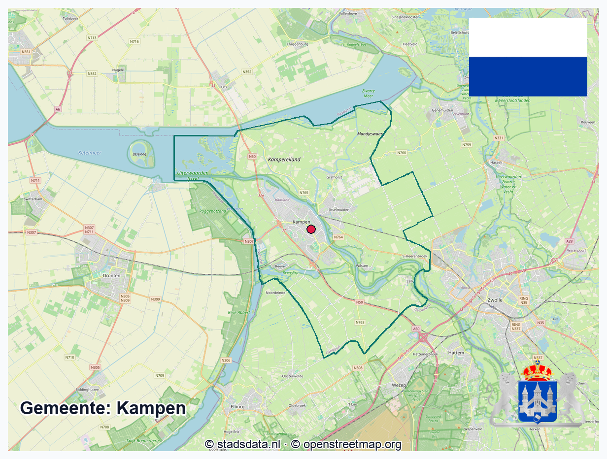 Schematische gemeentegrens Kampen